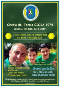 scuola tennis 2018-2019